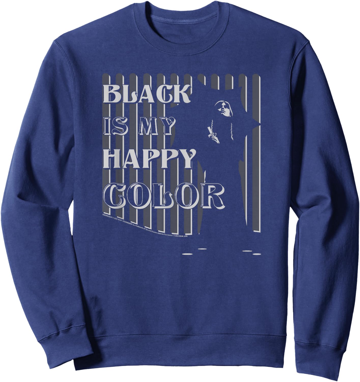 Wednesday Black Is My Happy Color Silhouette Poster Sweatshirt - Sweatshirt | Navy