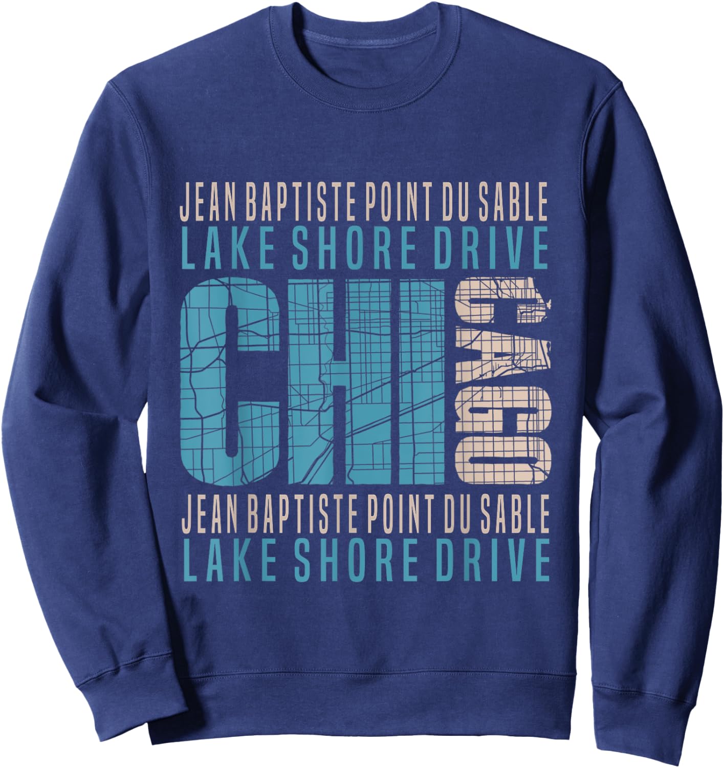 Chicago Jean Baptiste Point du Sable Lake Shore Drive Sweatshirt - Sweatshirt | Navy