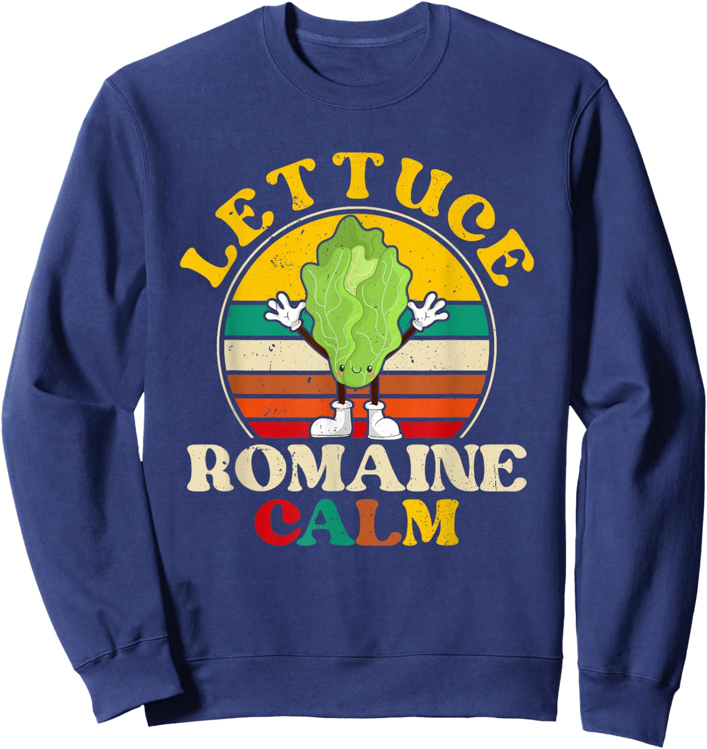 Vegan Lettuce Romaine Calm Vegetarian Funny Women Sweatshirt - Sweatshirt | Navy