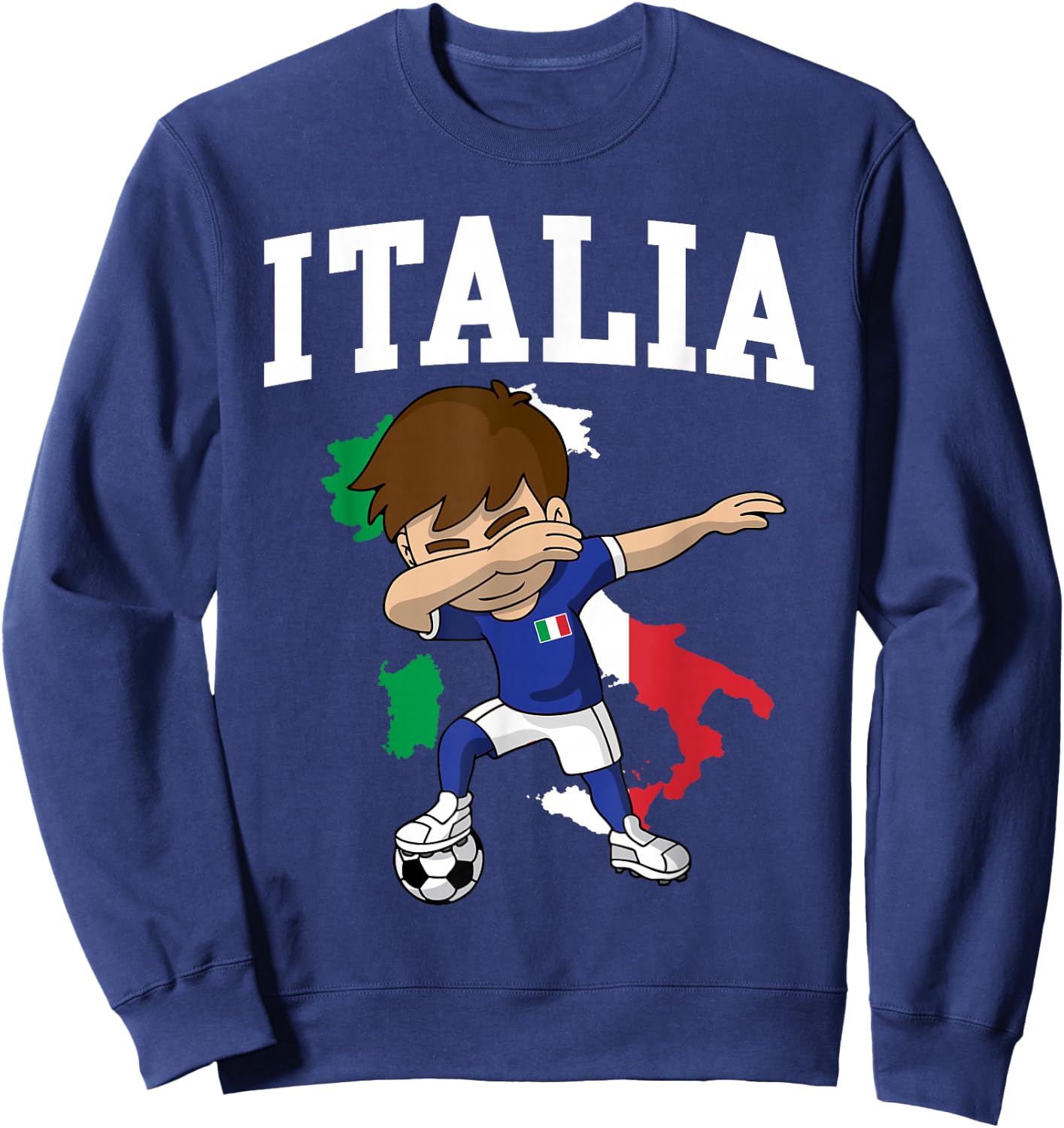 Italia Soccer Boy Italian Italy Flag Map Sports Team Coach Sweatshirt - Sweatshirt | Navy