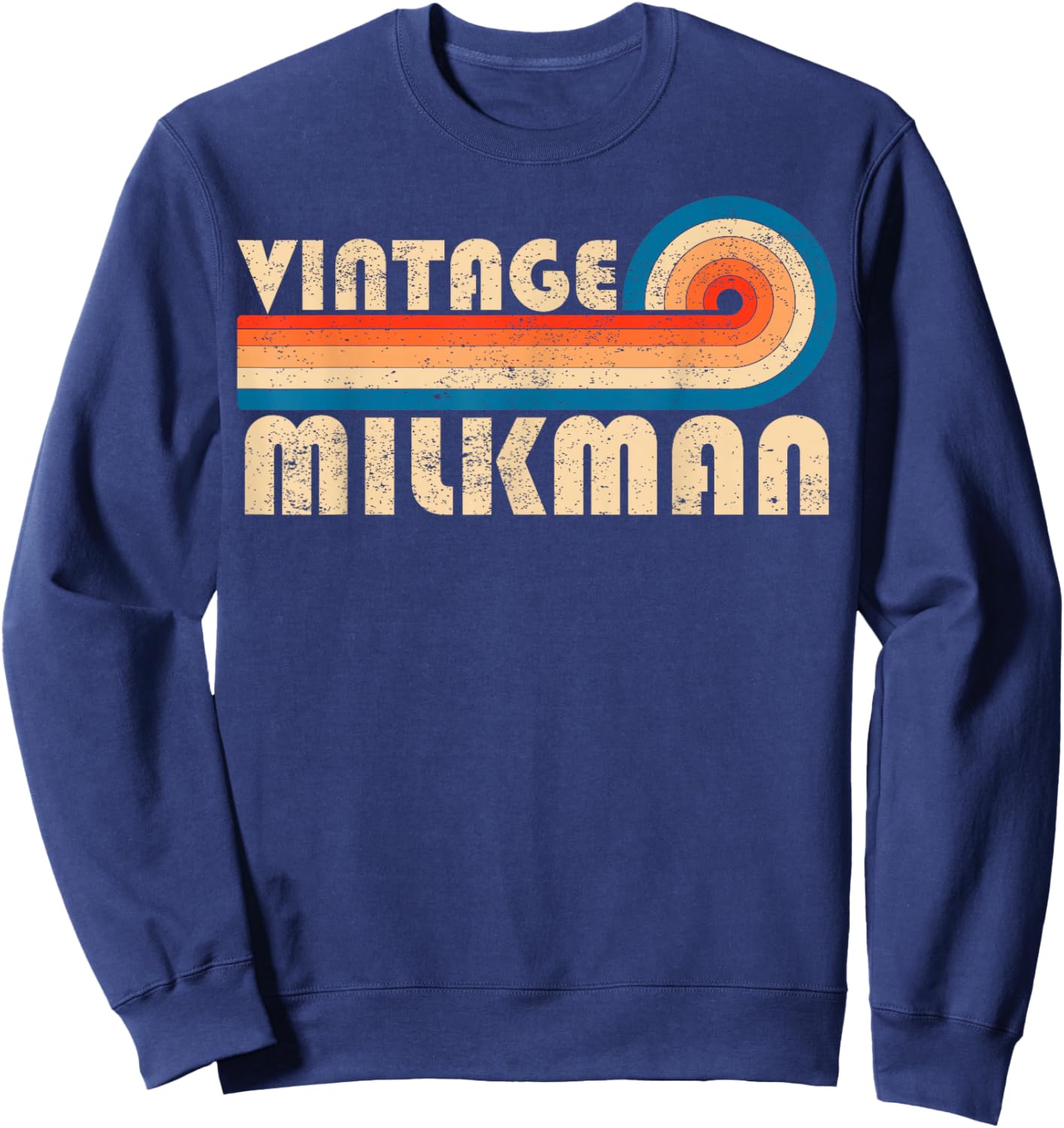 Vintage Milkman Retro 70s 80s Sunset Stripe Sweatshirt - Sweatshirt | Navy