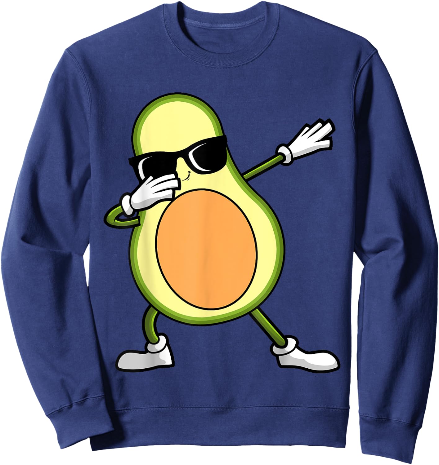 Funny Avocado Design Women Kids Guacamole Lover Sweatshirt - Sweatshirt | Navy