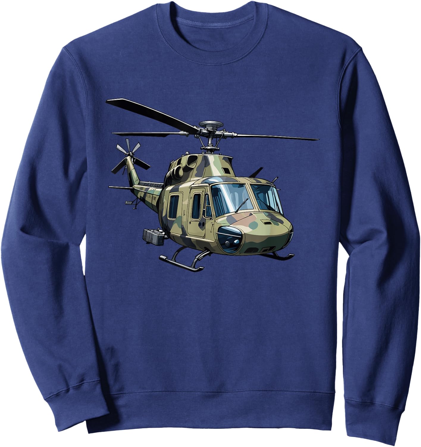 UH-1 Huey Retro Helicopter Vintage Sunset Vietnam Chopper Sweatshirt - Sweatshirt | Navy