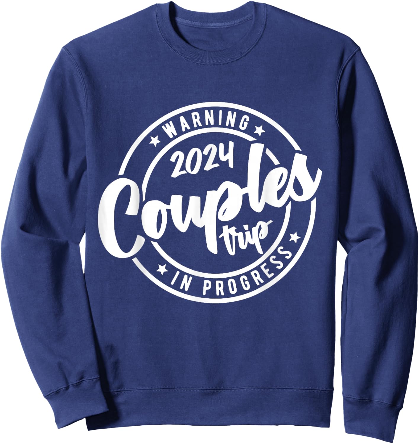 2024 Couples Trip in Progress of Romantic Baecation Matching Sweatshirt - Sweatshirt | Navy
