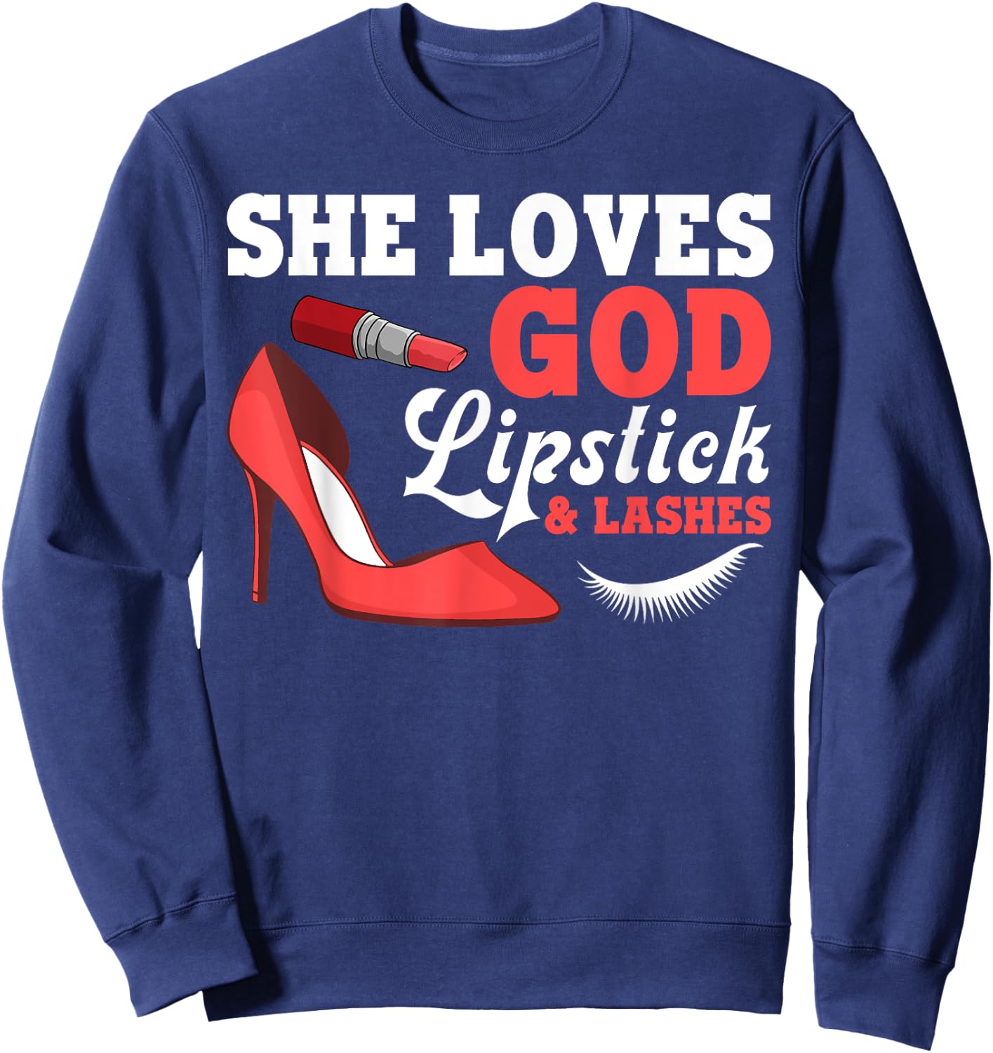 Funny Lipstick Art Girls Lipstick Makeup Artist Sweatshirt - Sweatshirt | Navy