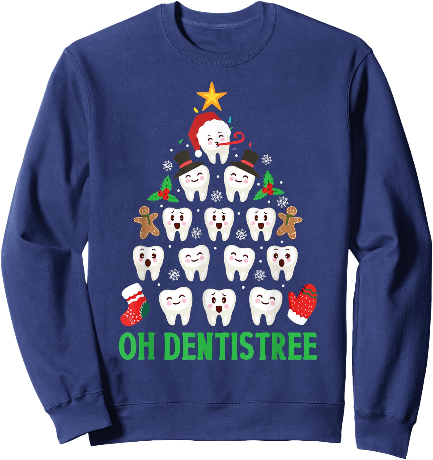 Christmas Dentist Shirt Oh Dentistree Funny Xmas Dental Sweatshirt - Sweatshirt | Navy