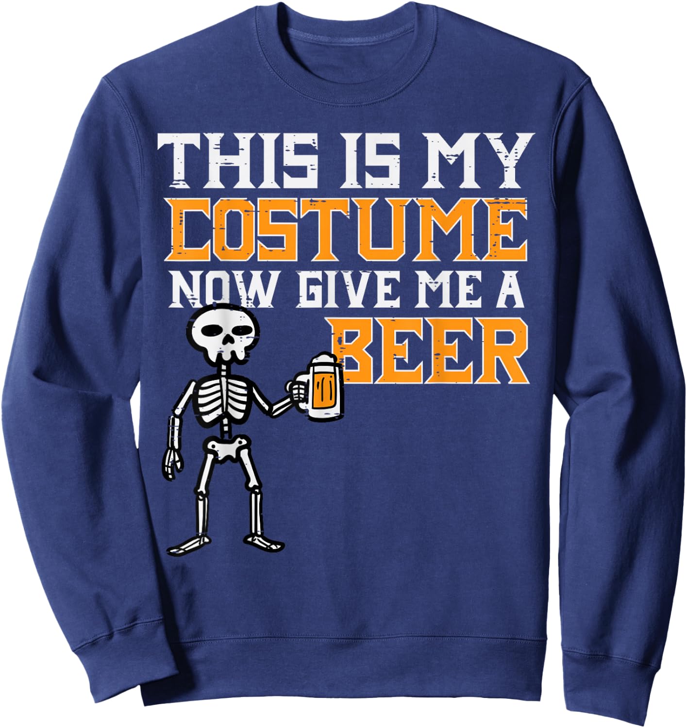 This Is My Costume Funny Skeleton Halloween Men Dad Sweatshirt - Sweatshirt | Navy