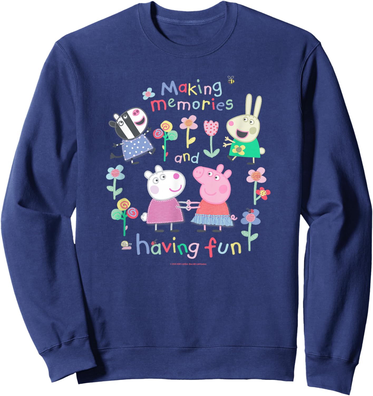 Peppa Pig Making Memories and Having Fun Garden Party Sketch Sweatshirt - Sweatshirt | Navy