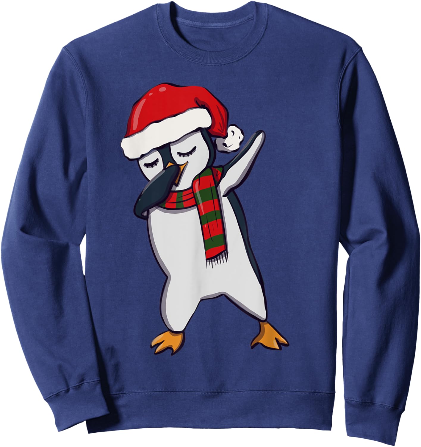 Kids Dabbing Dab Penguin Man Xmas Girls Boys Christmas Sweatshirt - Sweatshirt | Navy