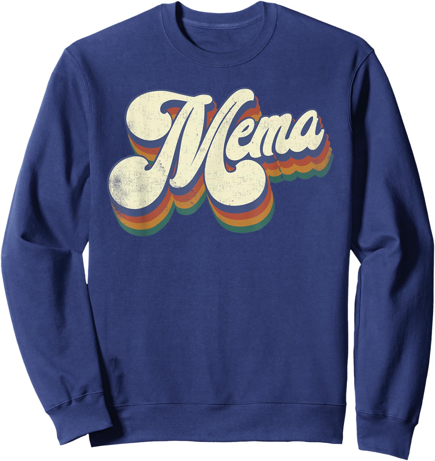 Mema Gifts For Grandma Retro Vintage Mother's Day Mema Sweatshirt - Sweatshirt | Navy