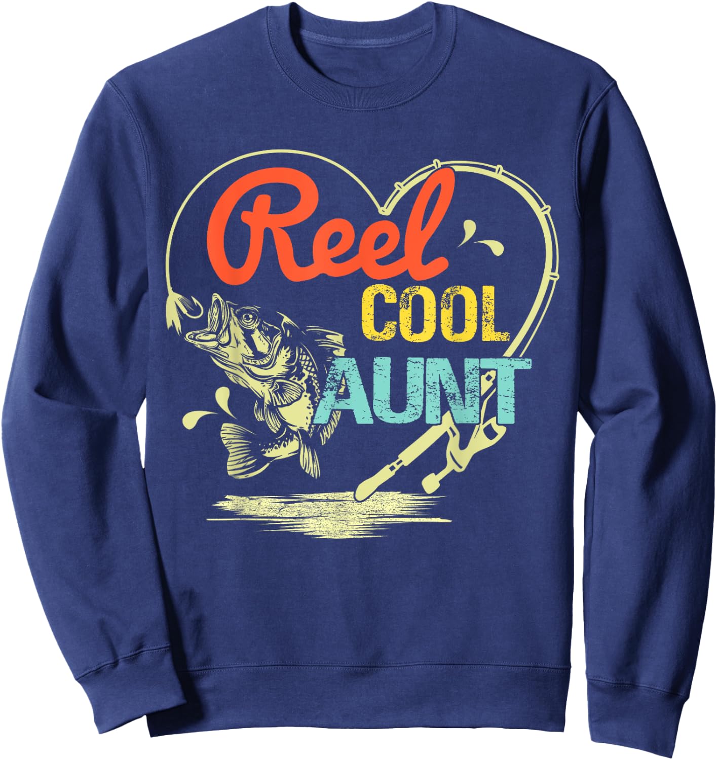 Reel Cool Aunt Fishing Mothers Day For Sweatshirt - Sweatshirt | Navy