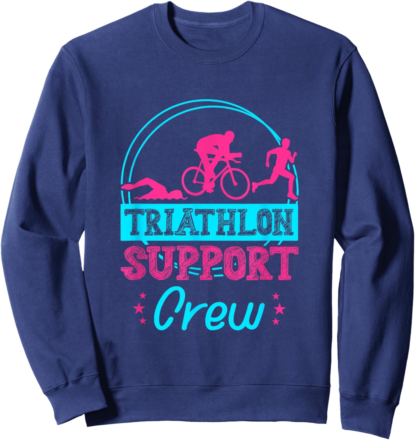 Triathlon Support Crew Running Cycling Swimming Triathlete Sweatshirt - Sweatshirt | Navy