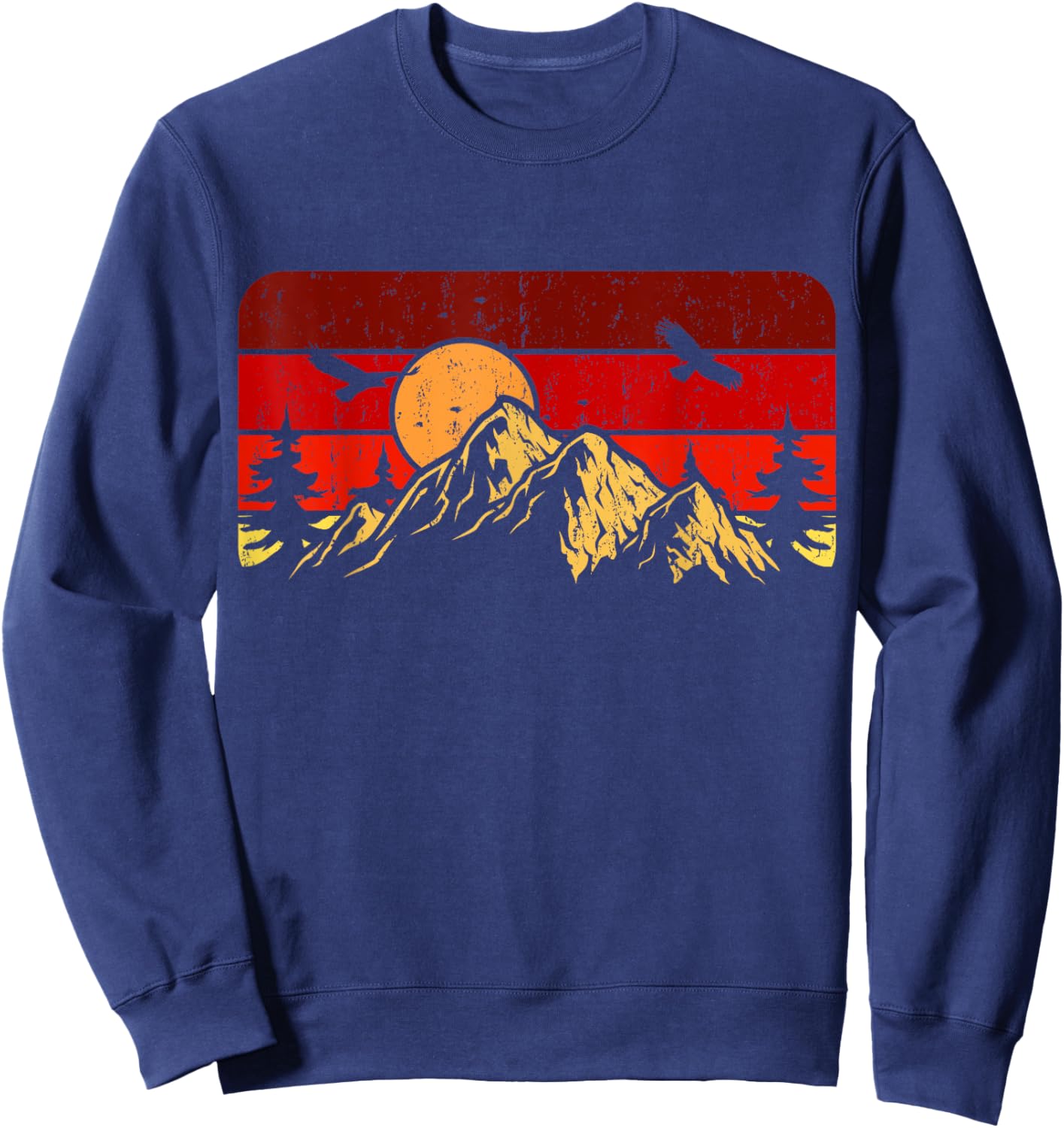 Vintage Wilderness - Outdoor Wildlife Nature Camping Sweatshirt - Sweatshirt | Navy