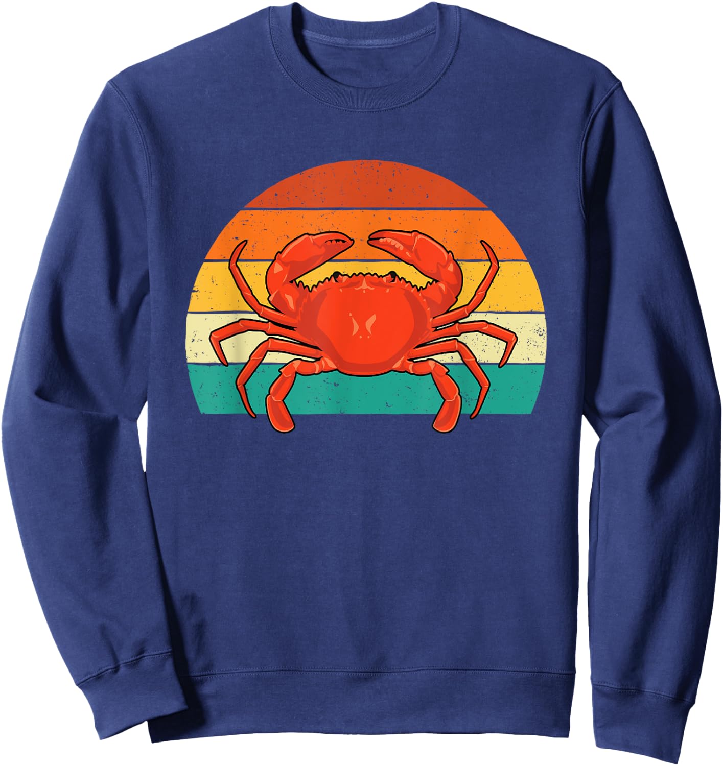 Retro Vintage Crab - Crabber Crabbing Animal Beach Lover Women Kids Sweatshirt - Sweatshirt | Navy