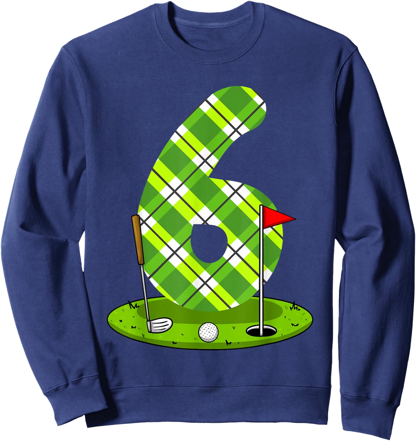 Golf Birthday Shirt For Kids 6th Birthday Party Golfer Sweatshirt - Sweatshirt | Navy