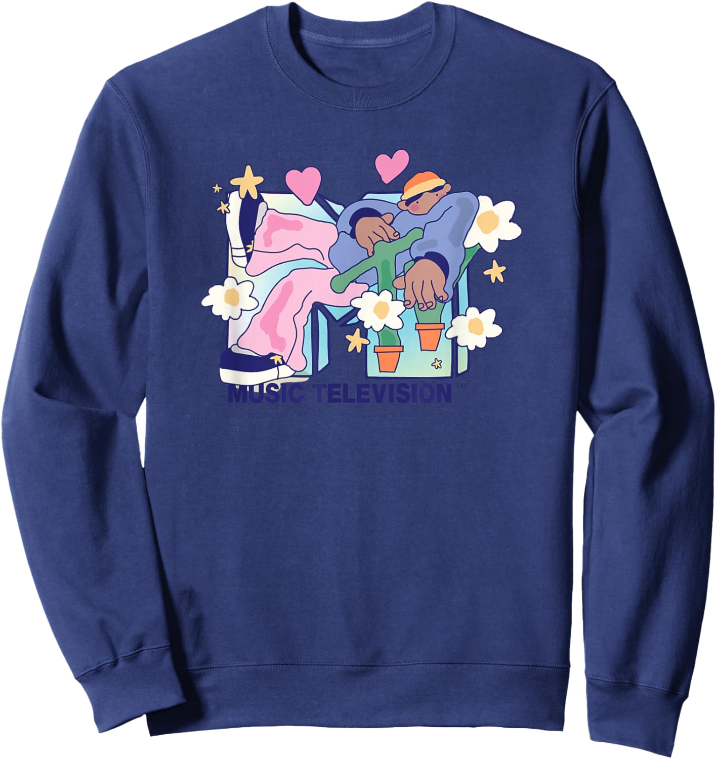 MTV - Funky Flower Dude Logo Sweatshirt - Sweatshirt | Navy