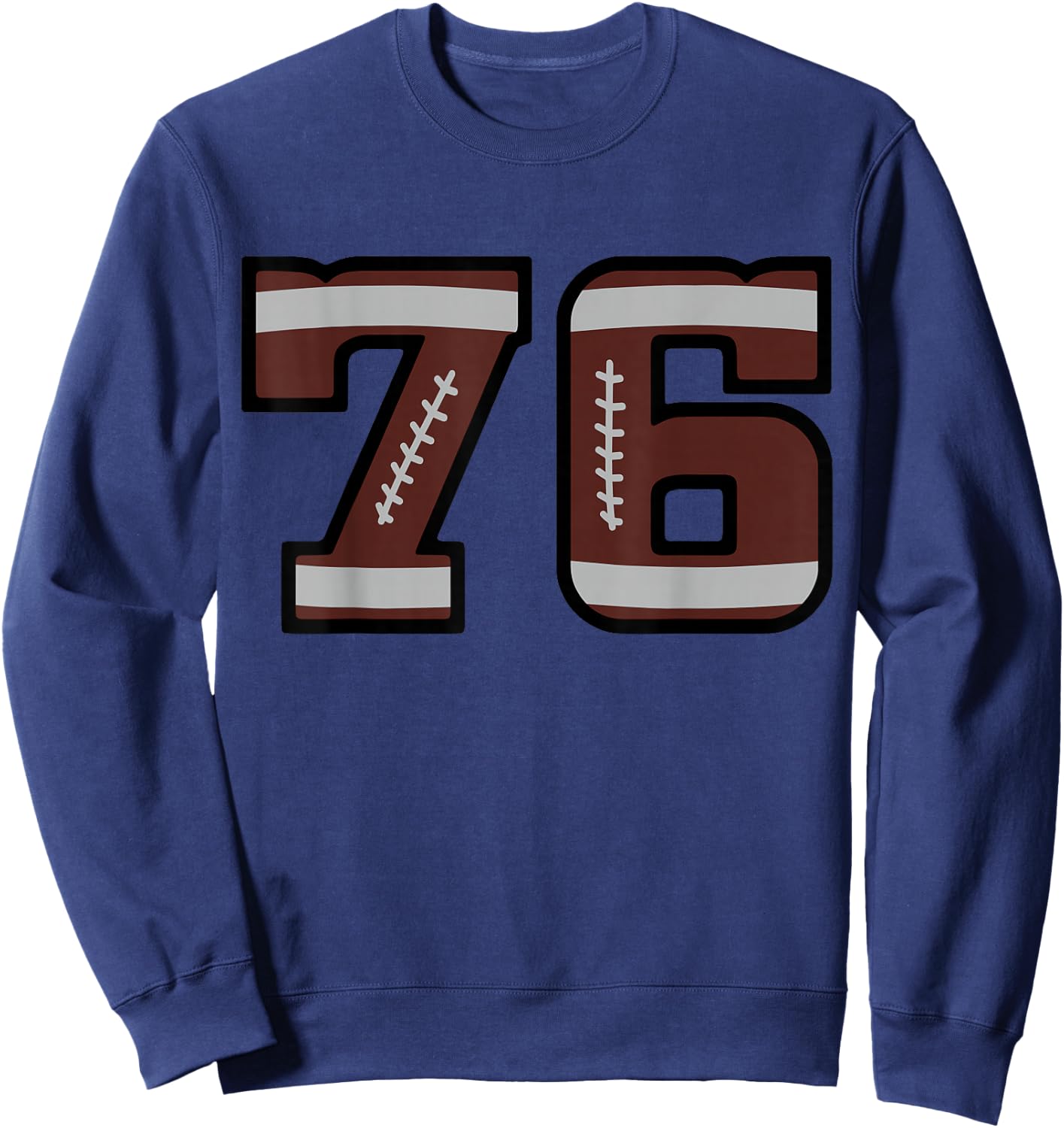 Number #76 Football Number Sweatshirt - Sweatshirt | Navy