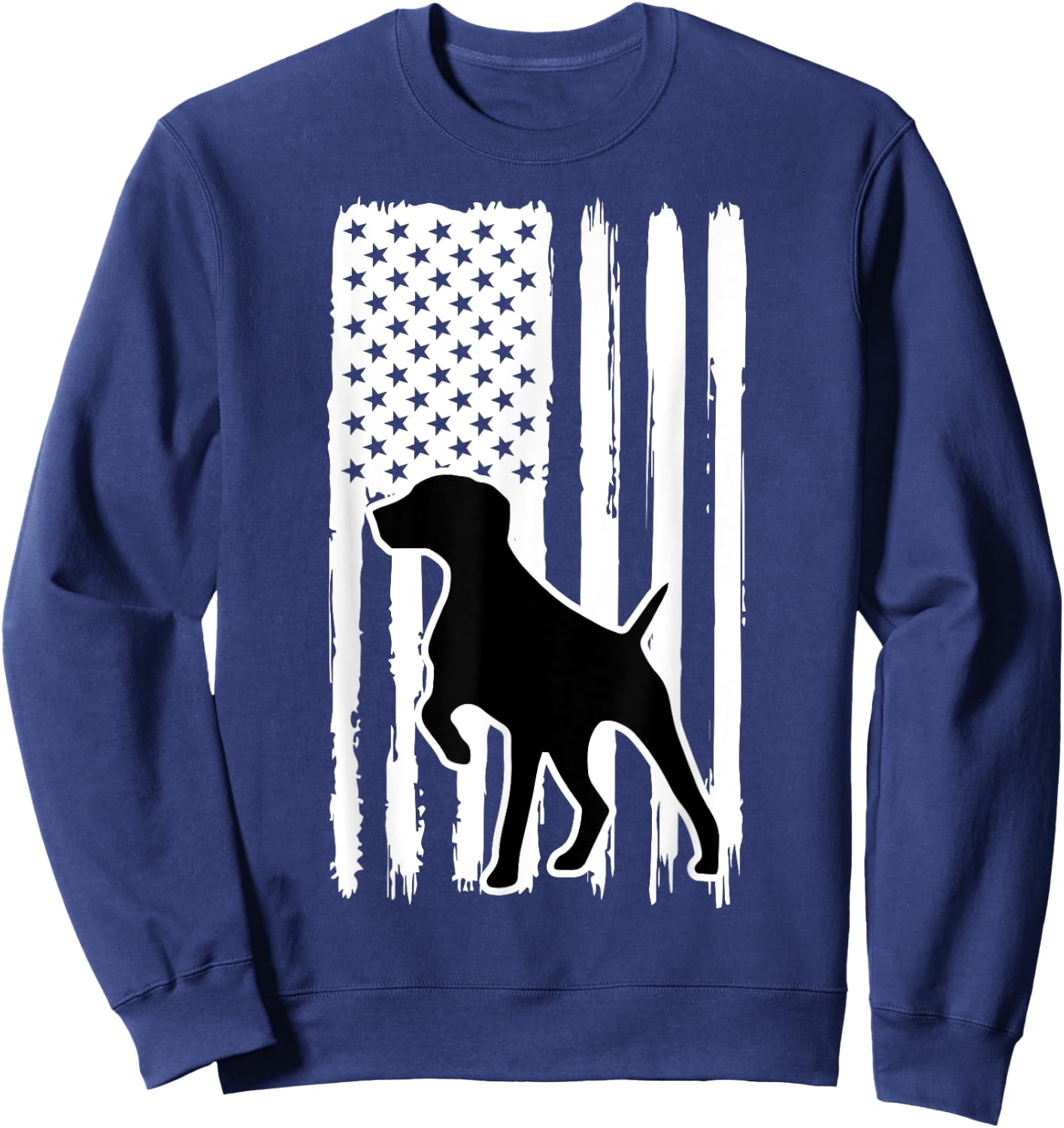 German Shorthaired Pointer American Flag USA Patriot Sweatshirt - Sweatshirt | Navy