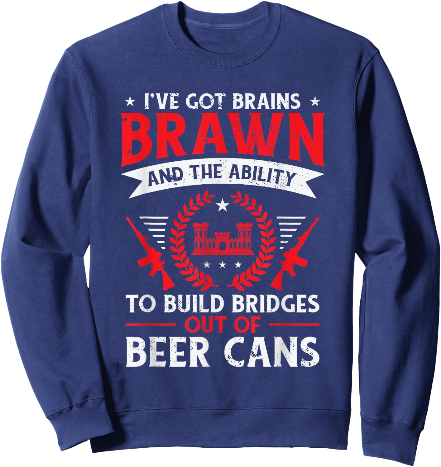 Combat Engineer Engineering Army U.S. Military Army Combat Sweatshirt - Sweatshirt | Navy