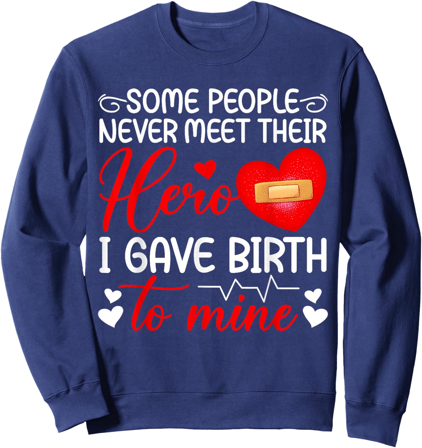 CHD Mom Of A CHD Warrior Mother Congenital Heart Disease Sweatshirt - Sweatshirt | Navy