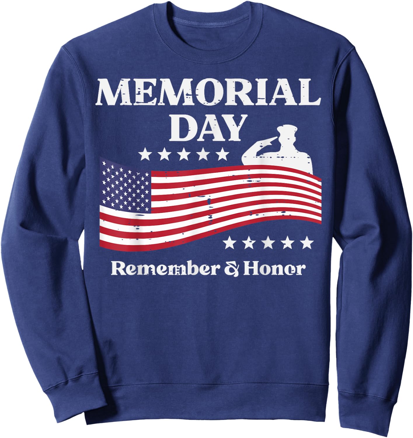 Memorial Day USA Flag Remember Honor Patriot Men Women Kids Sweatshirt - Sweatshirt | Navy