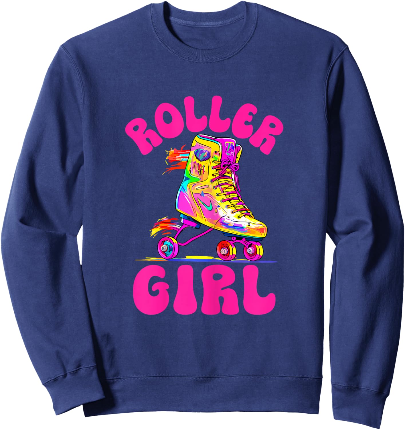 Roller Derby Roller Girl Skating Skater Skate Retro Sweatshirt - Sweatshirt | Navy