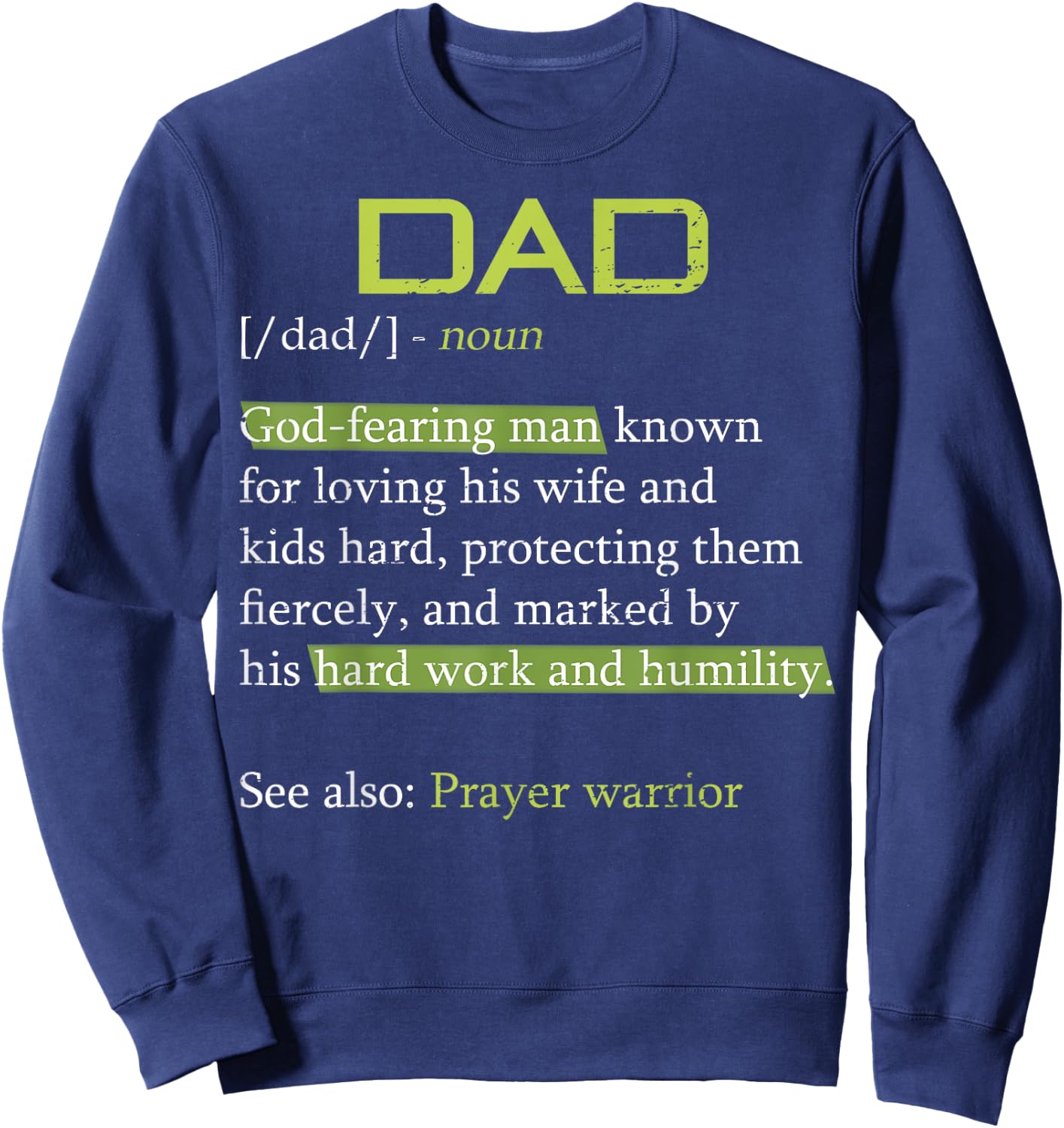Papa Husband Spiritual Pastor Worship Leader Jesus Christian Dad Definition God Religious Roman Catholic Father Black Sweatshirt - Sweatshirt | Navy