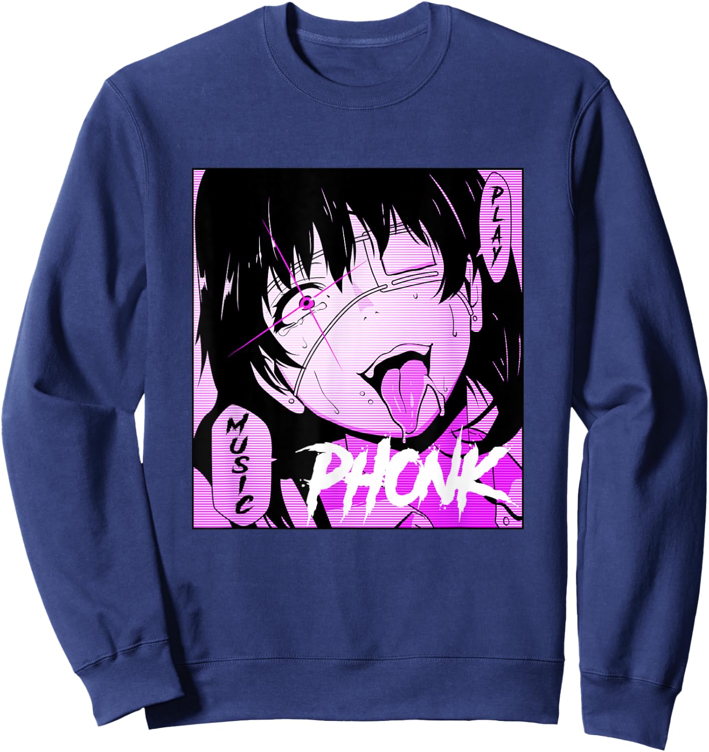 Aggressive Anime phonk apparel Sweatshirt - Sweatshirt | Navy