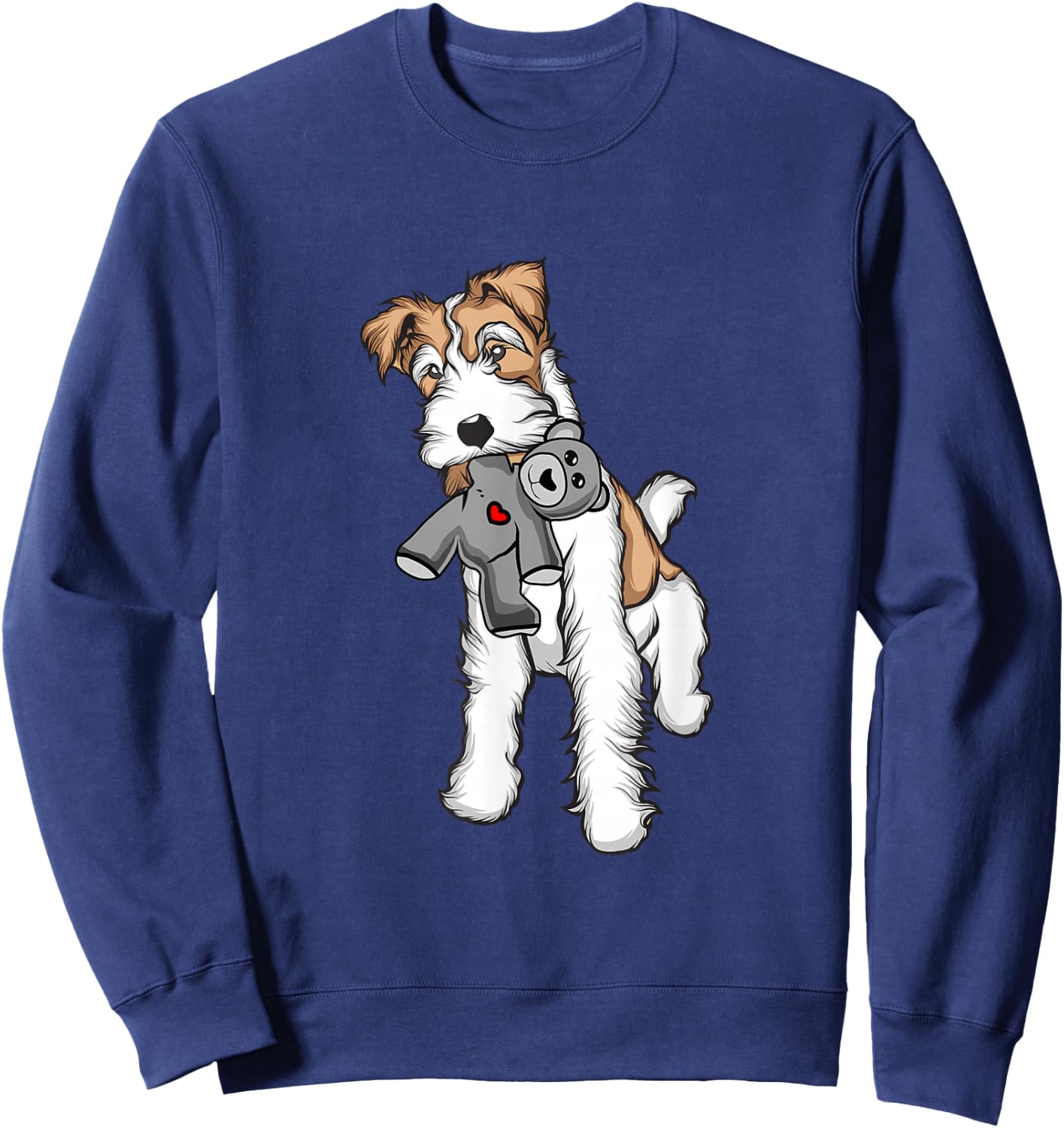 Wire Fox Terrier Plush Mix Stuffed Animal | Fox Terrier Sweatshirt - Sweatshirt | Navy