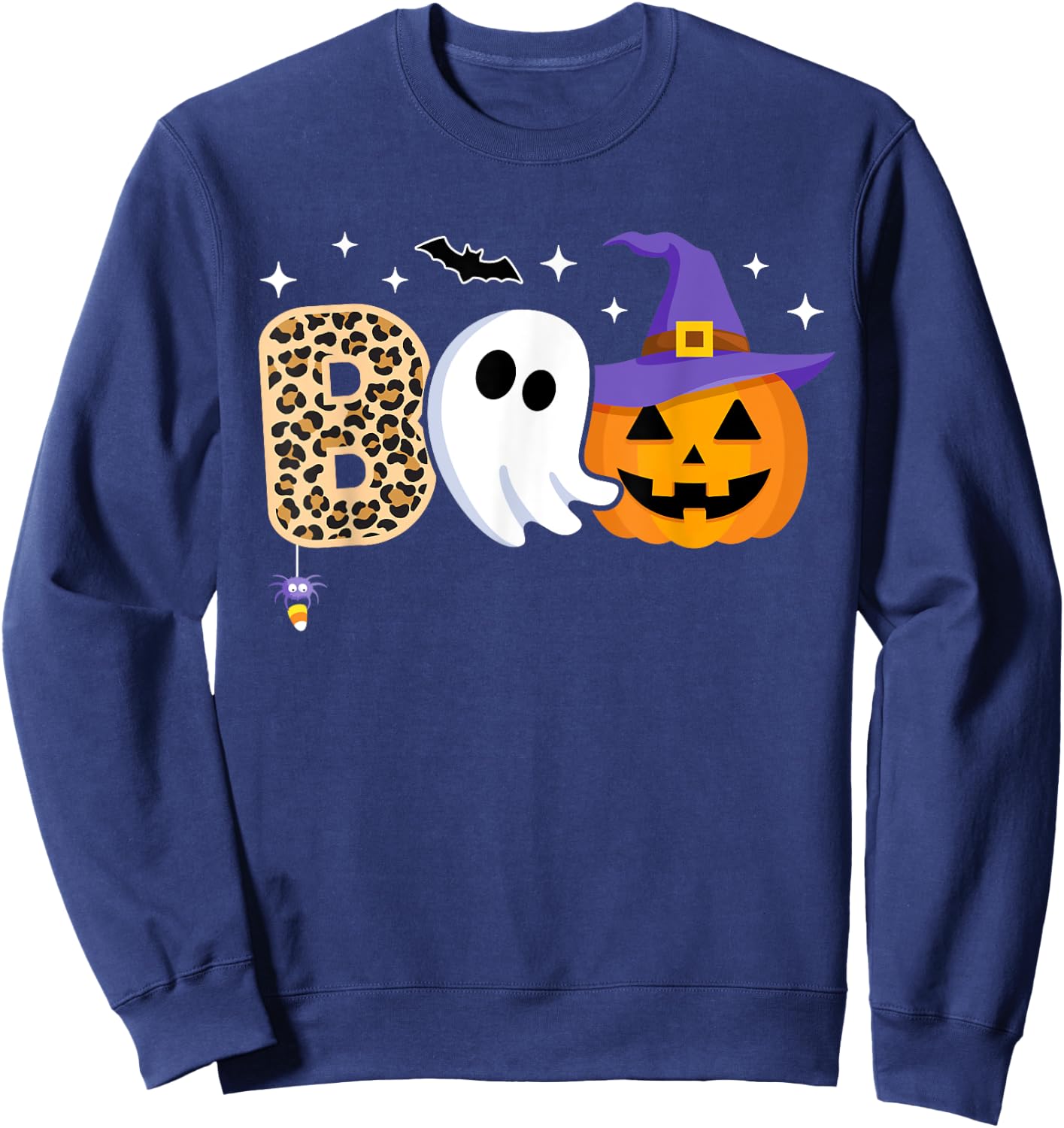 Halloween Boo Spooky Season Ghost Witch Women Toddler Girls Sweatshirt - Sweatshirt | Navy