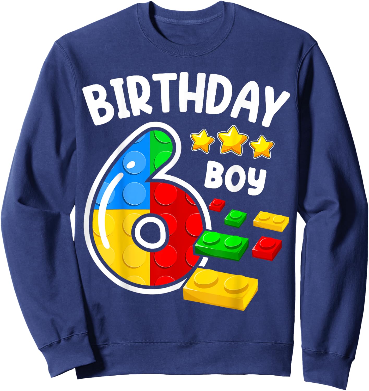Block Building Toys 6th Birthday Boy 6 Years Master Builder Sweatshirt - Sweatshirt | Navy