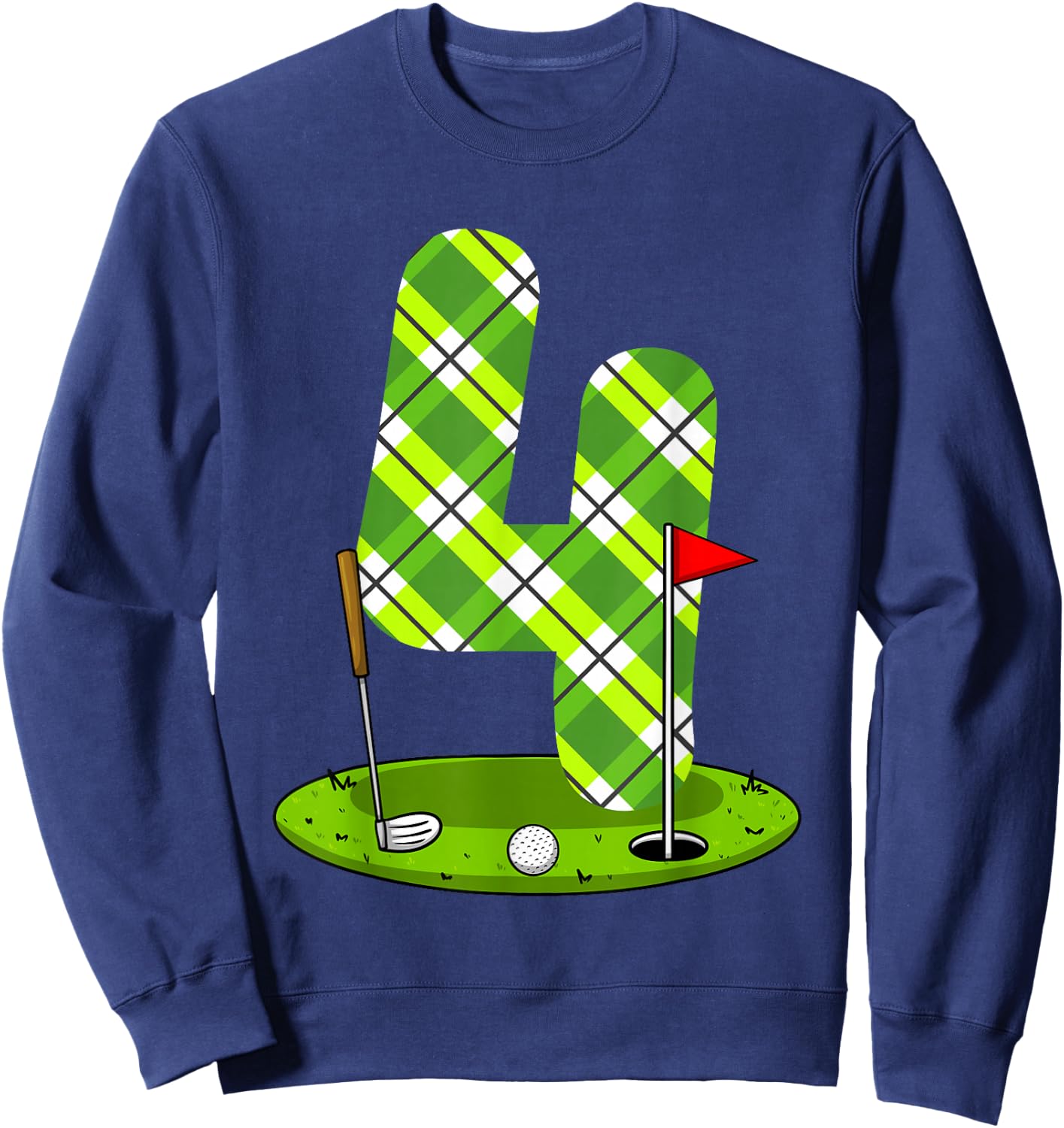 Golf Birthday Shirt For Kids 4th Birthday Party Golfer Sweatshirt - Sweatshirt | Navy
