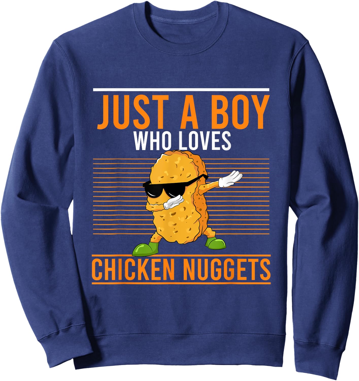 Cool Dabbing Just A Boy Who Loves Chicken Nuggets Sweatshirt - Sweatshirt | Navy