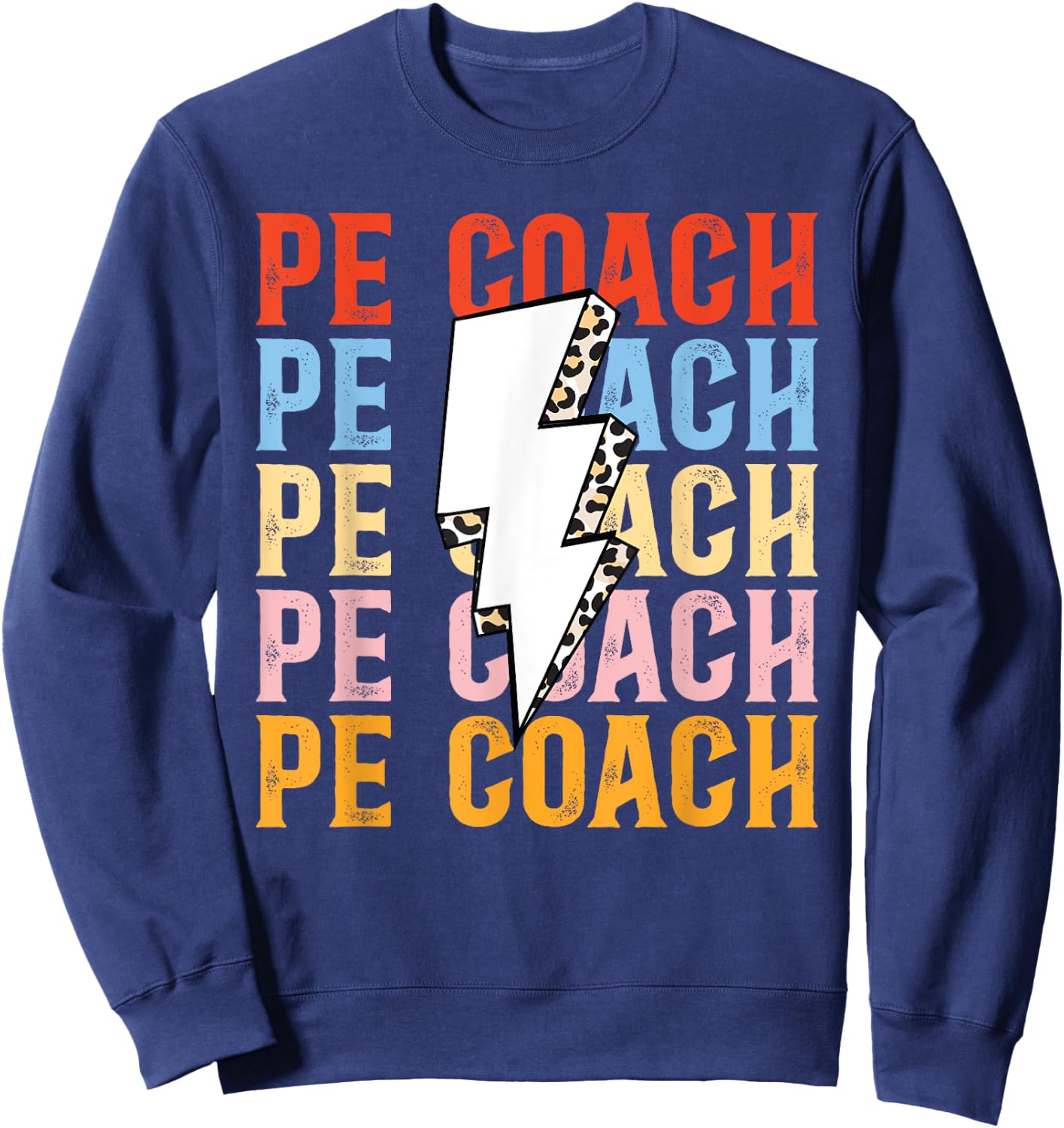 PE Teacher Vintage retro Physical Education Teacher Men Women Sweatshirt - Sweatshirt | Navy
