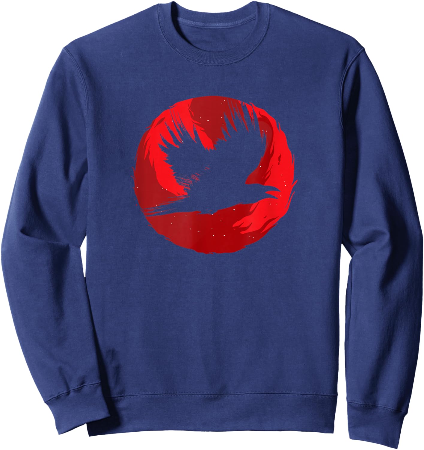 Gothic Raven Red Moon Black Crow Sweatshirt - Sweatshirt | Navy