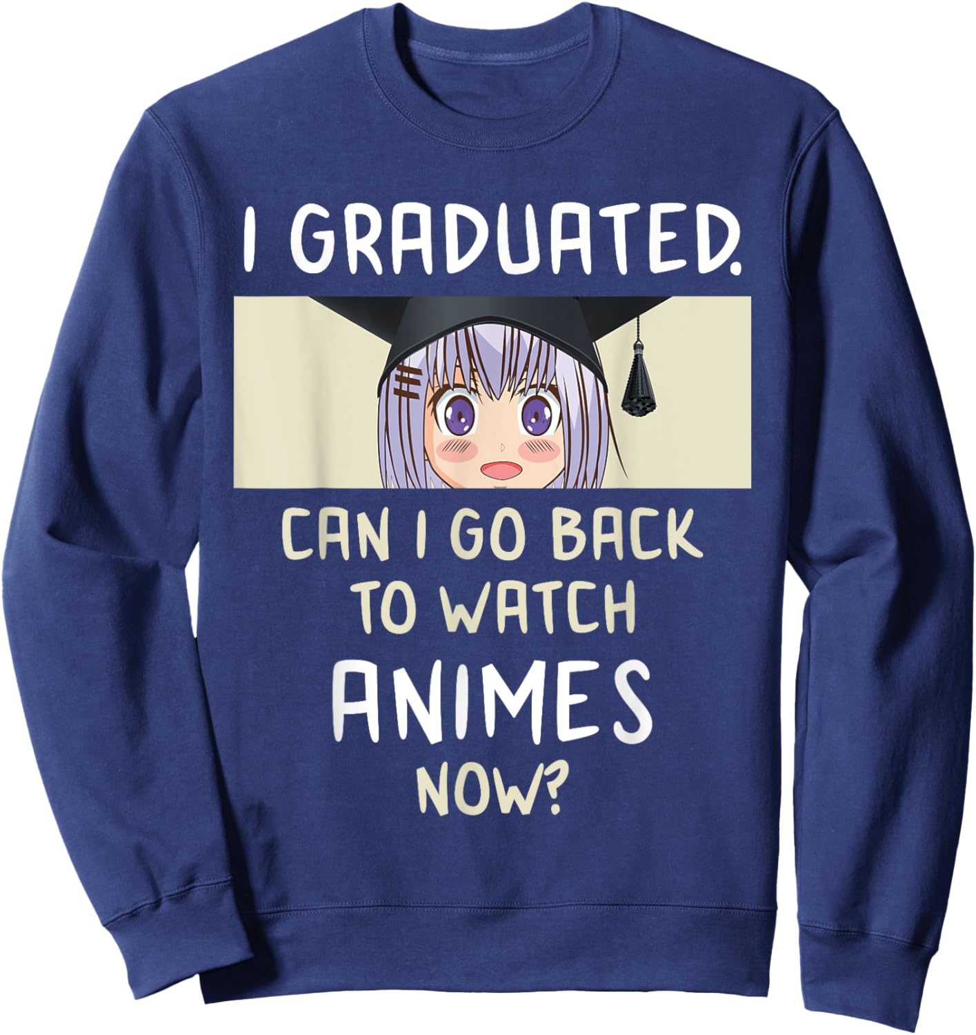 2025 Graduation anime lover high school college grad Sweatshirt - Sweatshirt | Navy
