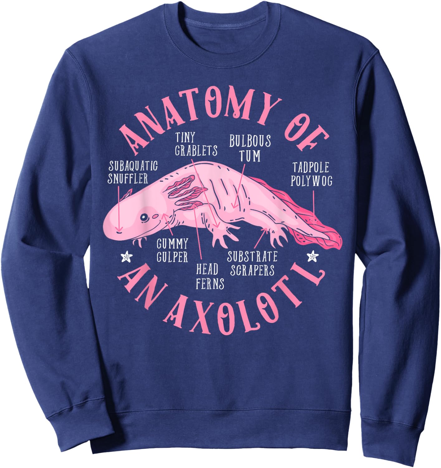 Anatomy Of An Axolotl Lover Mexican Salamander Boys Girls Sweatshirt - Sweatshirt | Navy