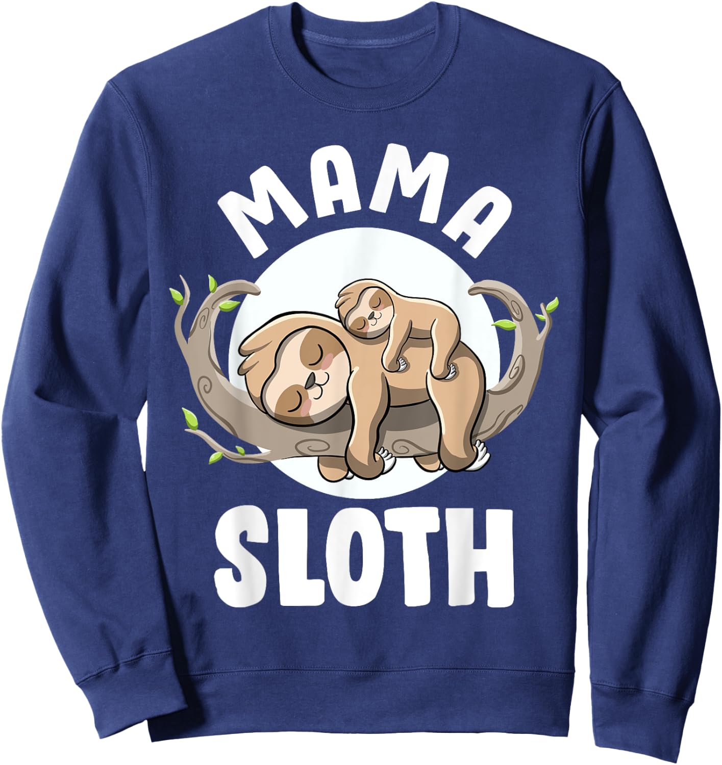 Mama Sloth Cute Pregnancy Announcement Mom to be Sloth Mama Sweatshirt - Sweatshirt | Navy