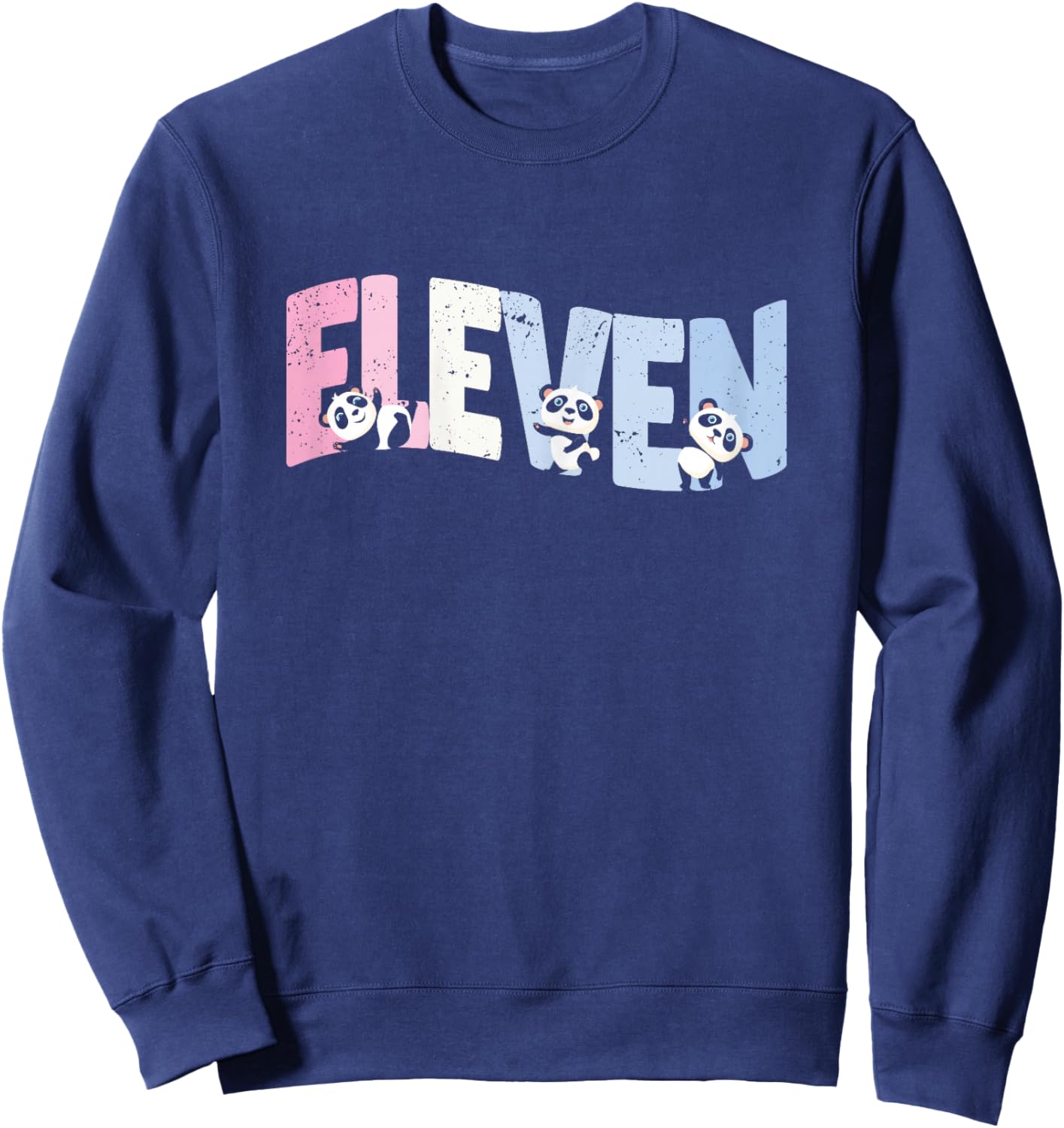 11 Year Old Cute Panda Birthday Girl 11th B-day Sweatshirt - Sweatshirt | Navy