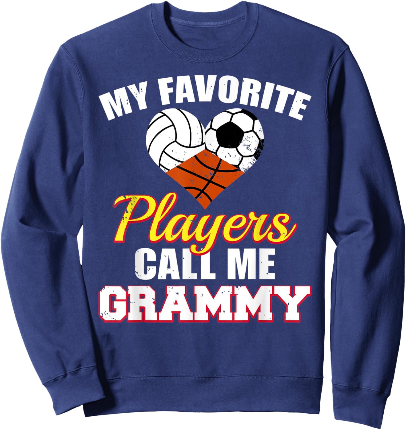 My Favorite Players Volleyball Soccer Basketball Grammy Sweatshirt - Sweatshirt | Navy