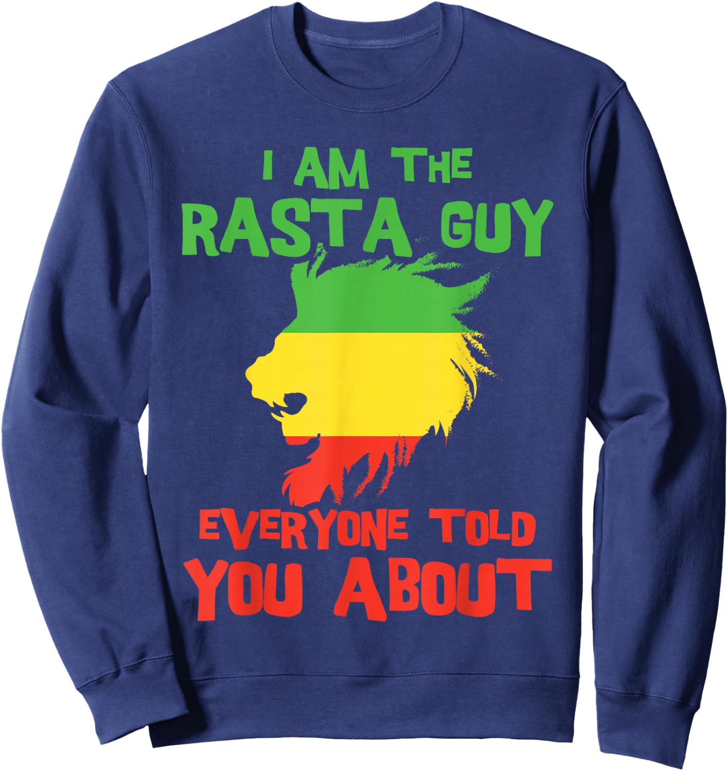 Rasta Clothing Men's Reggae Lion Dreadlocks Men's Sweatshirt - Sweatshirt | Navy