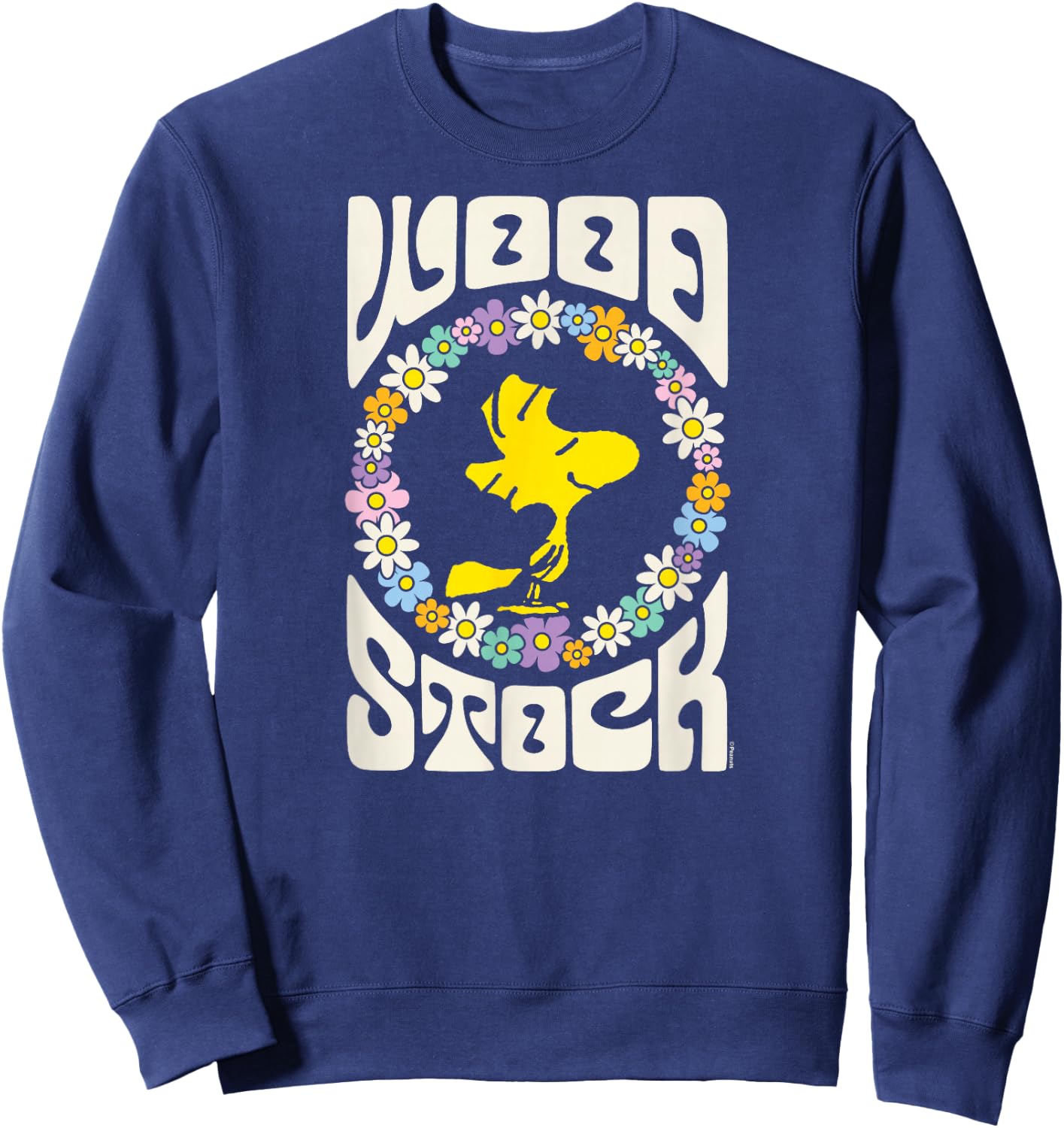 Peanuts - Woodstock Retro Flowers Sweatshirt - Sweatshirt | Navy