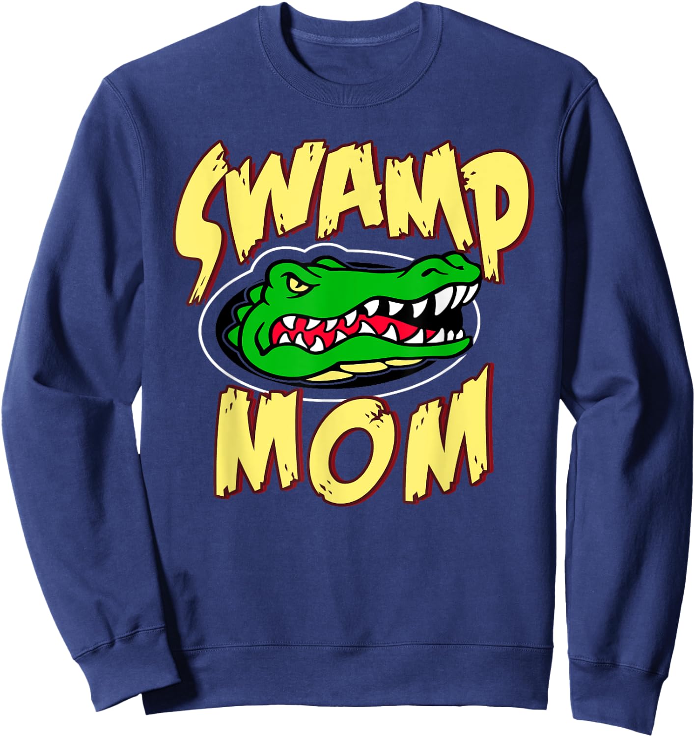 Swamp Mom,Mother of Student at School with Alligator Mascot Sweatshirt - Sweatshirt | Navy