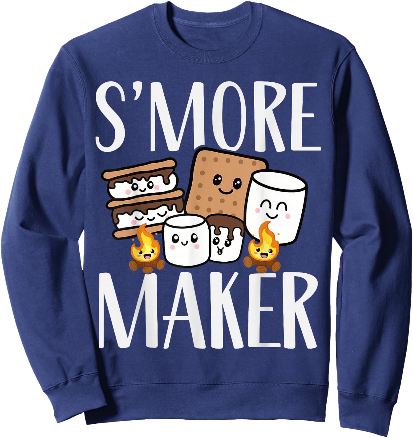Smore Maker, Funny Kawaii S'more Summer Camper Team Squad Sweatshirt - Sweatshirt | Navy