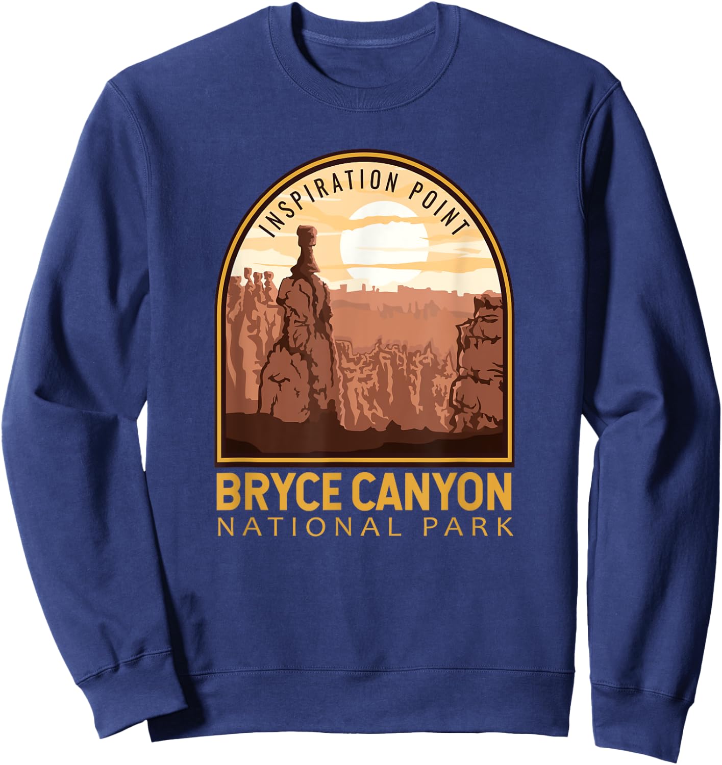 Bryce Canyon National Park Vintage Emblem Sweatshirt - Sweatshirt | Navy