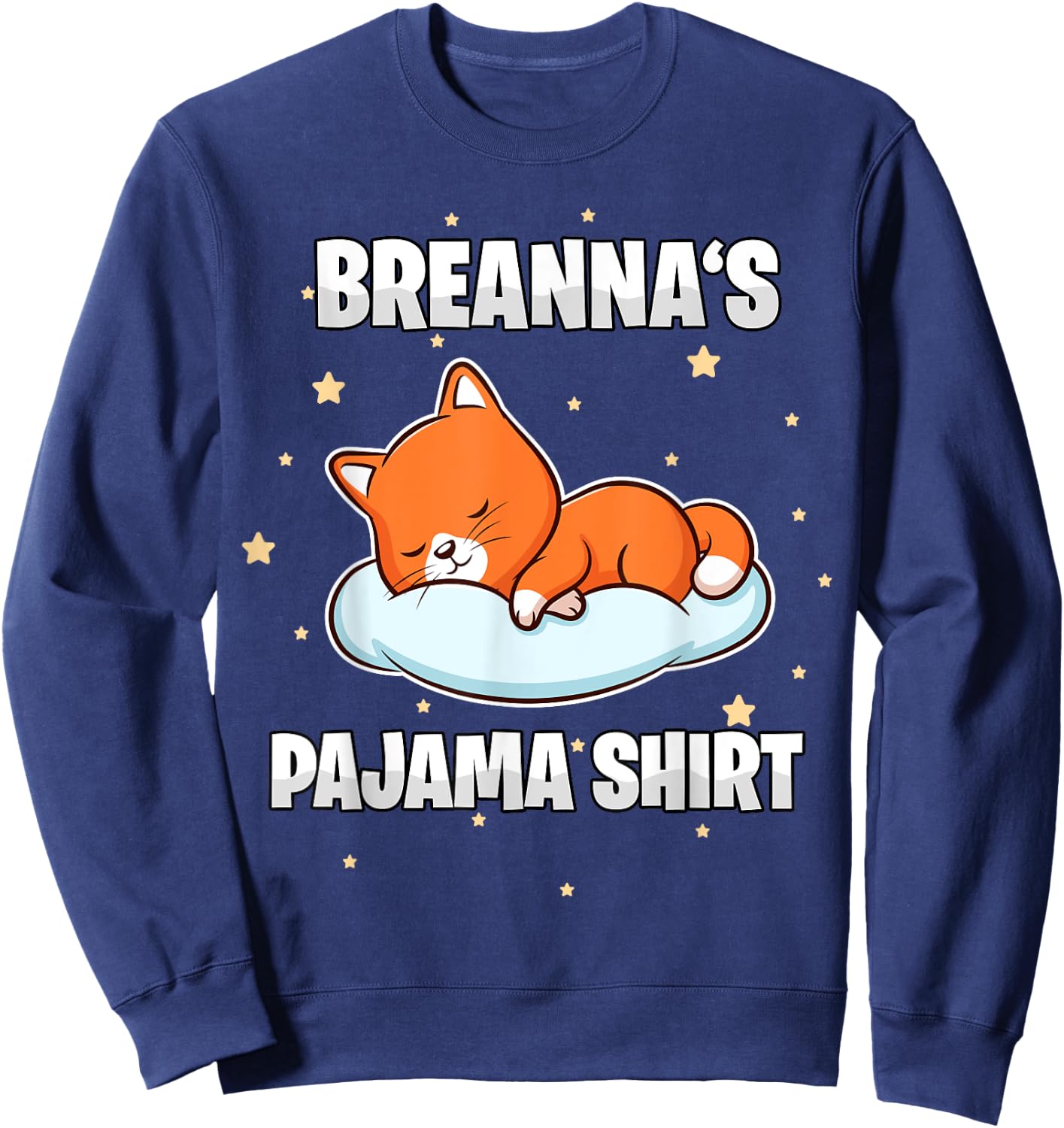 Breanna's Pajama Shirt - Personalized Sleeping Sweatshirt - Sweatshirt | Navy