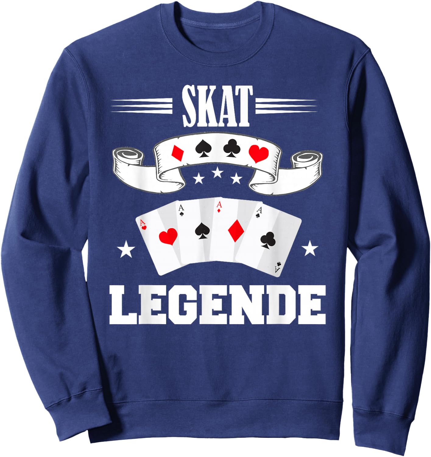 Skat Card Games Night Double Head Sweatshirt - Sweatshirt | Navy
