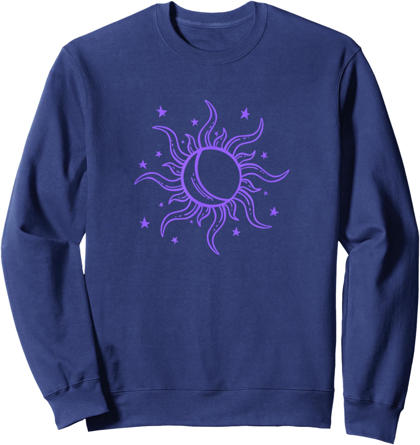 Celestial Sun Star Moon Design Sweatshirt - Sweatshirt | Navy