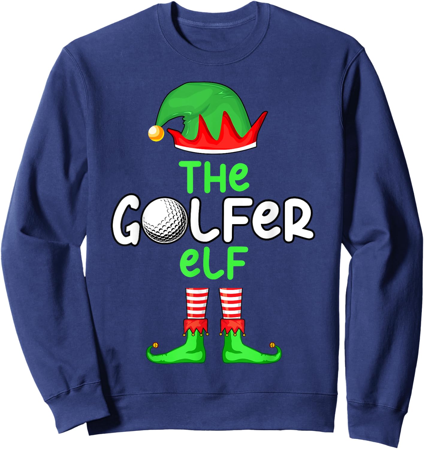 I'm The Golf Elf Golfer Christmas Family Matching Pajama Sweatshirt - Sweatshirt | Navy