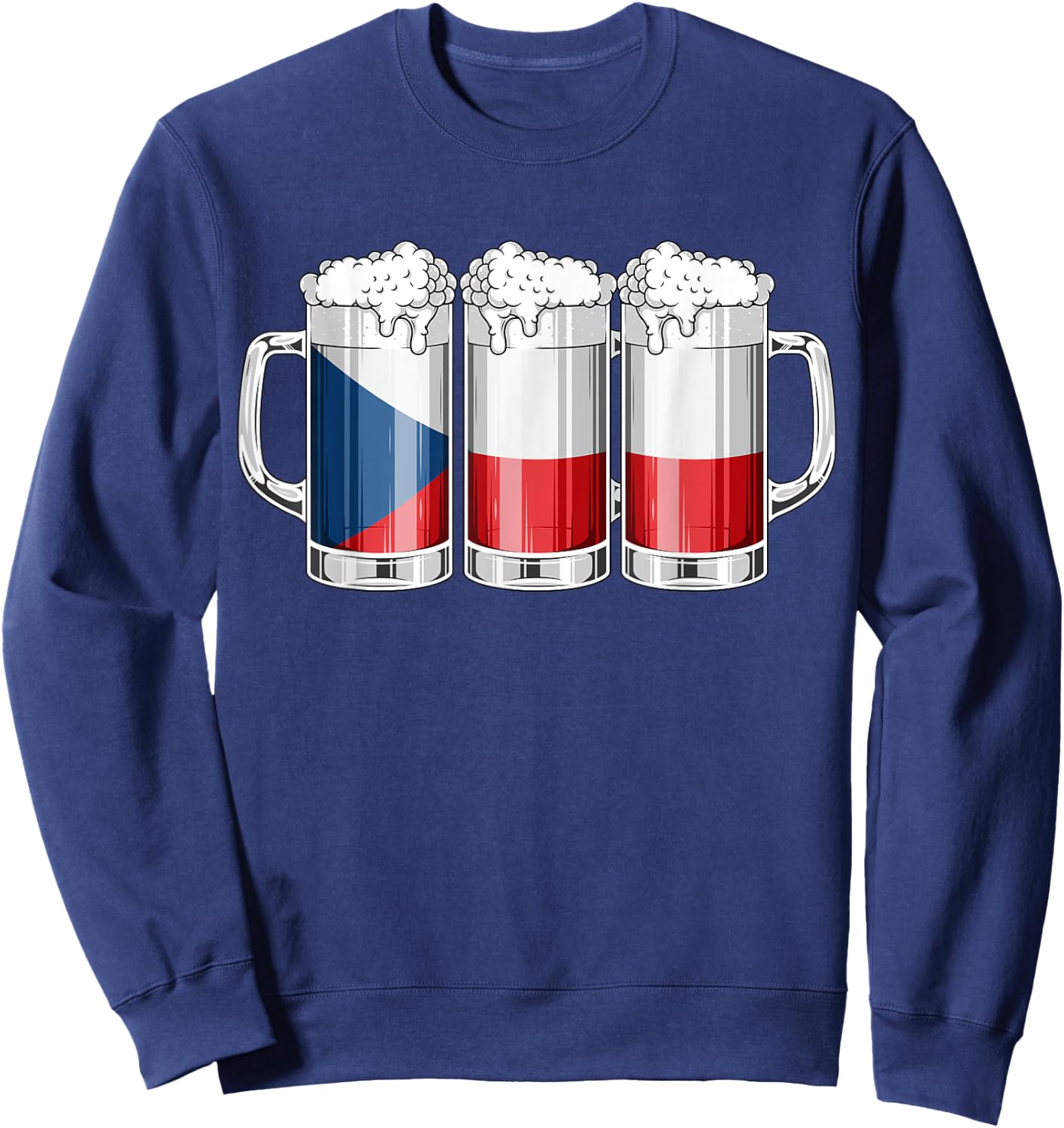 Beer Czech Shirt - Beer Czech Republic Flag Patriotic Sweatshirt - Sweatshirt | Navy